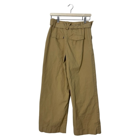 Who What Wear High Waist Wide Leg Belted Khaki Tan Cotton Pants - Size 2 - Picture 3 of 11